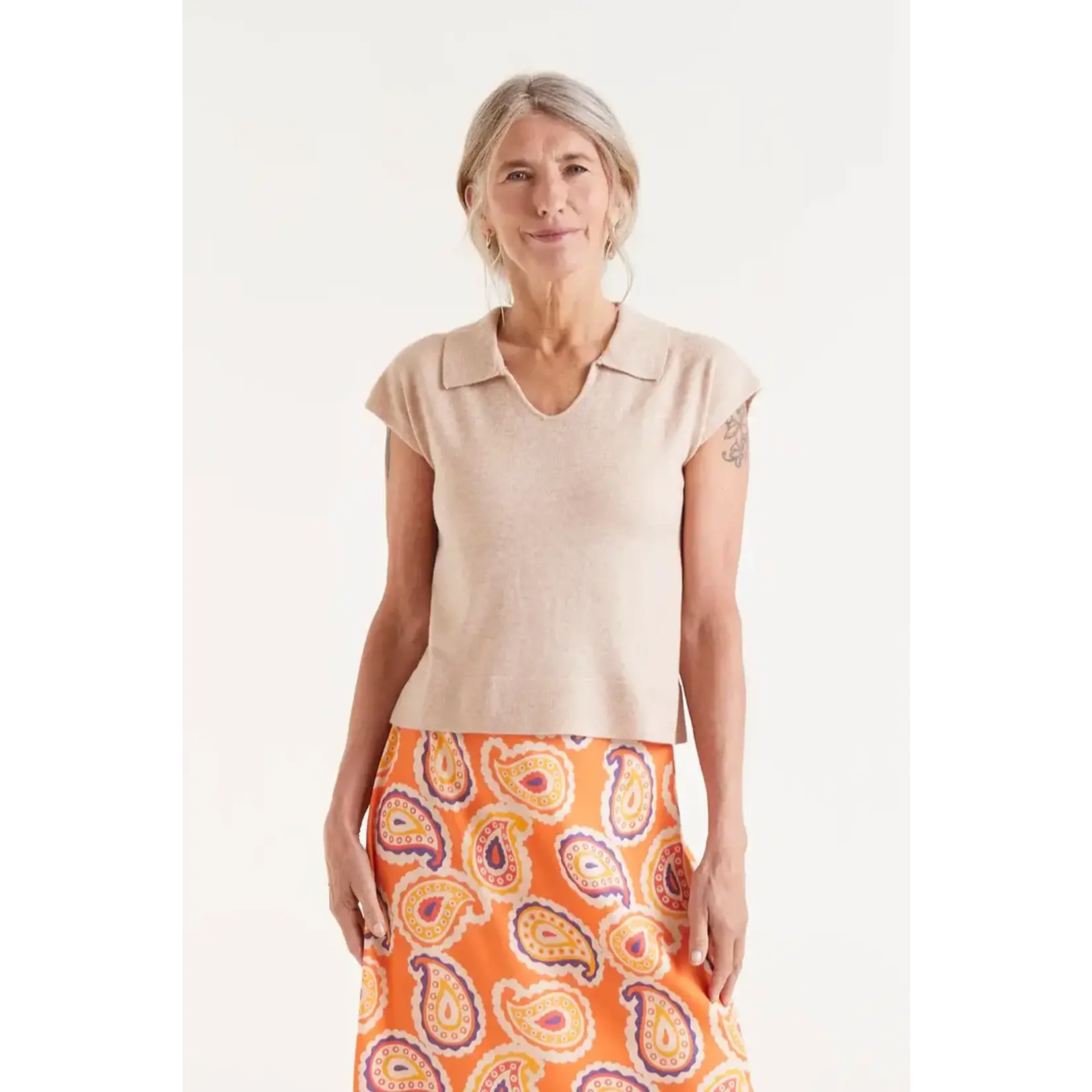Compania Fantastica CF Collared Knit Top