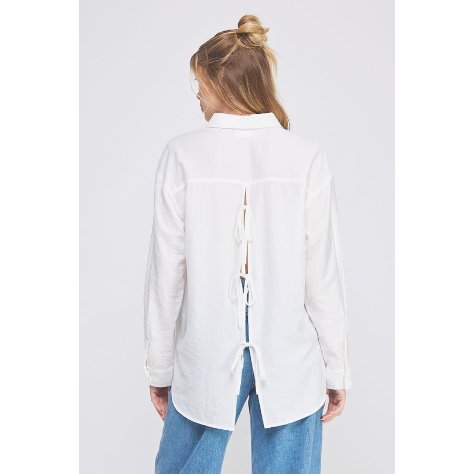 Allie Rose AR White Bow Back Top