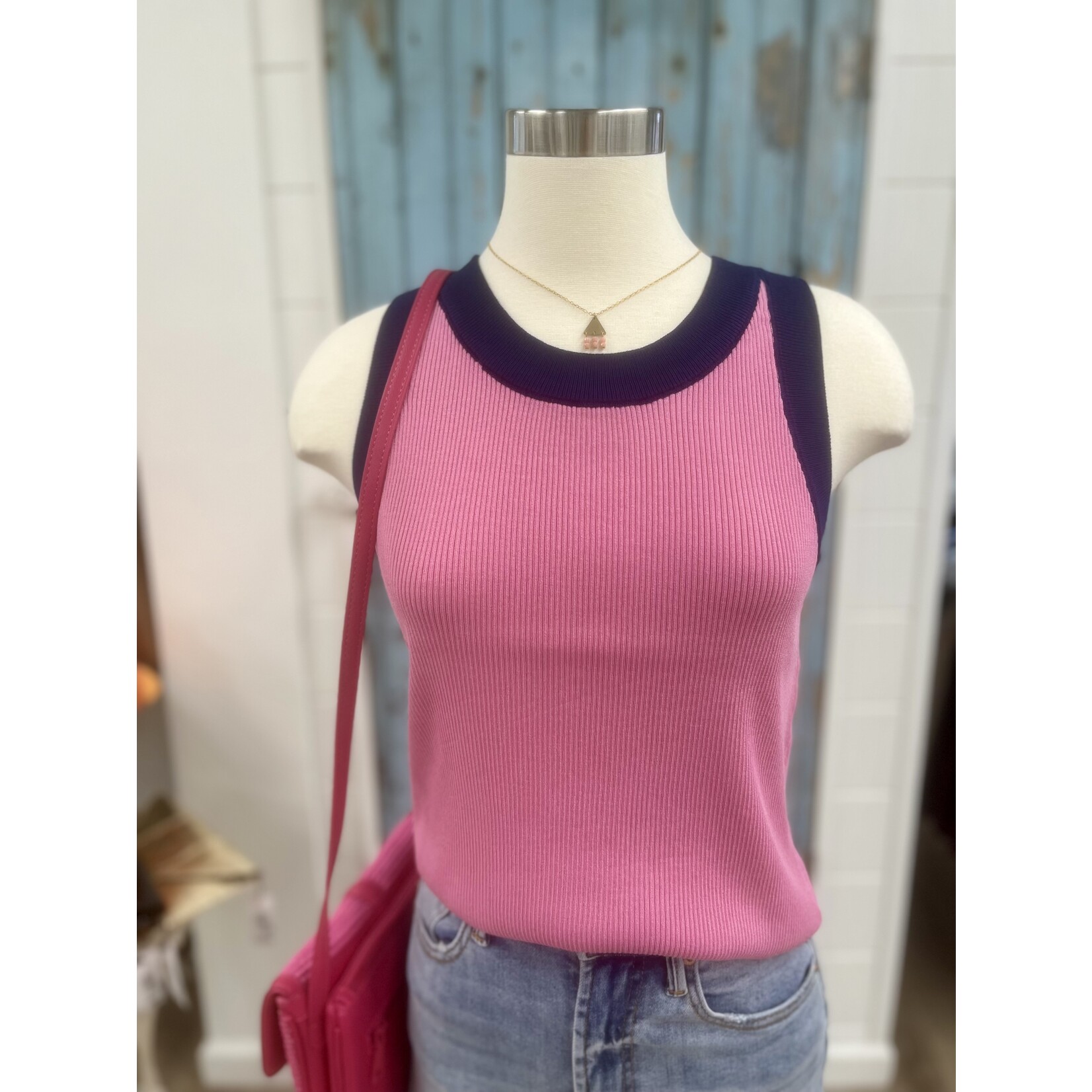 Compania Fantastica CF Pink & Navy Tank