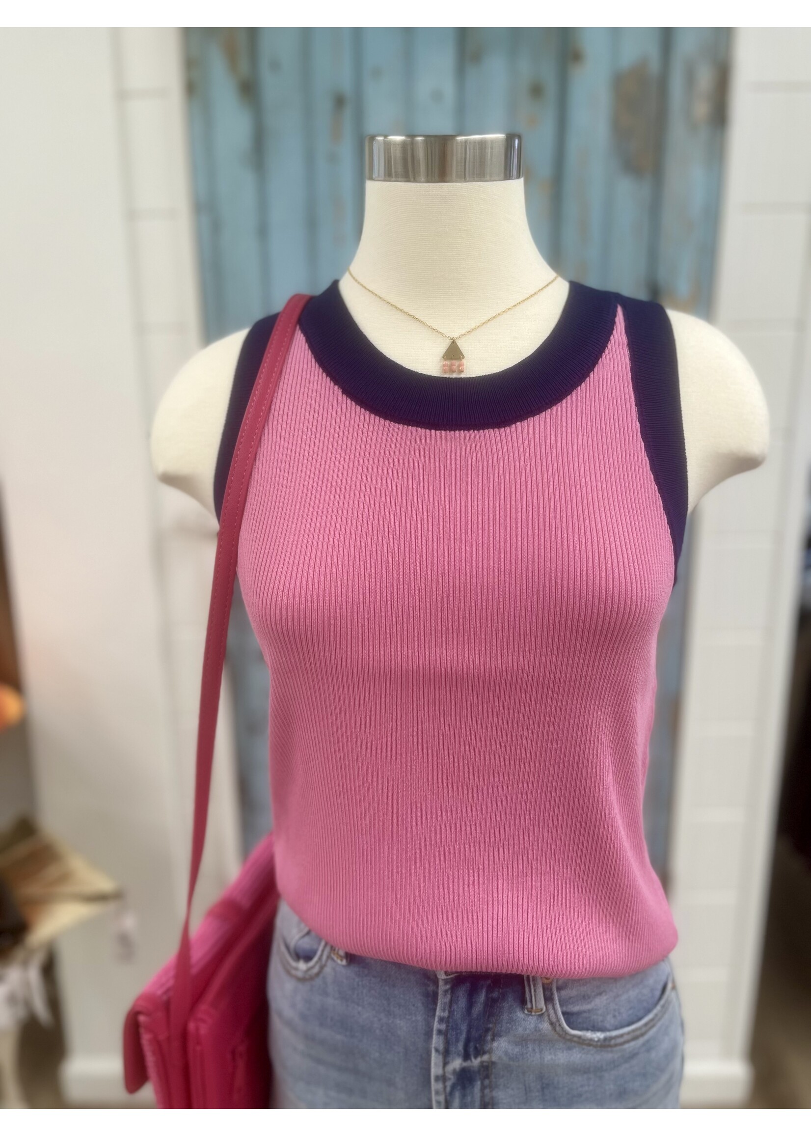 Compania Fantastica CF Pink & Navy Tank