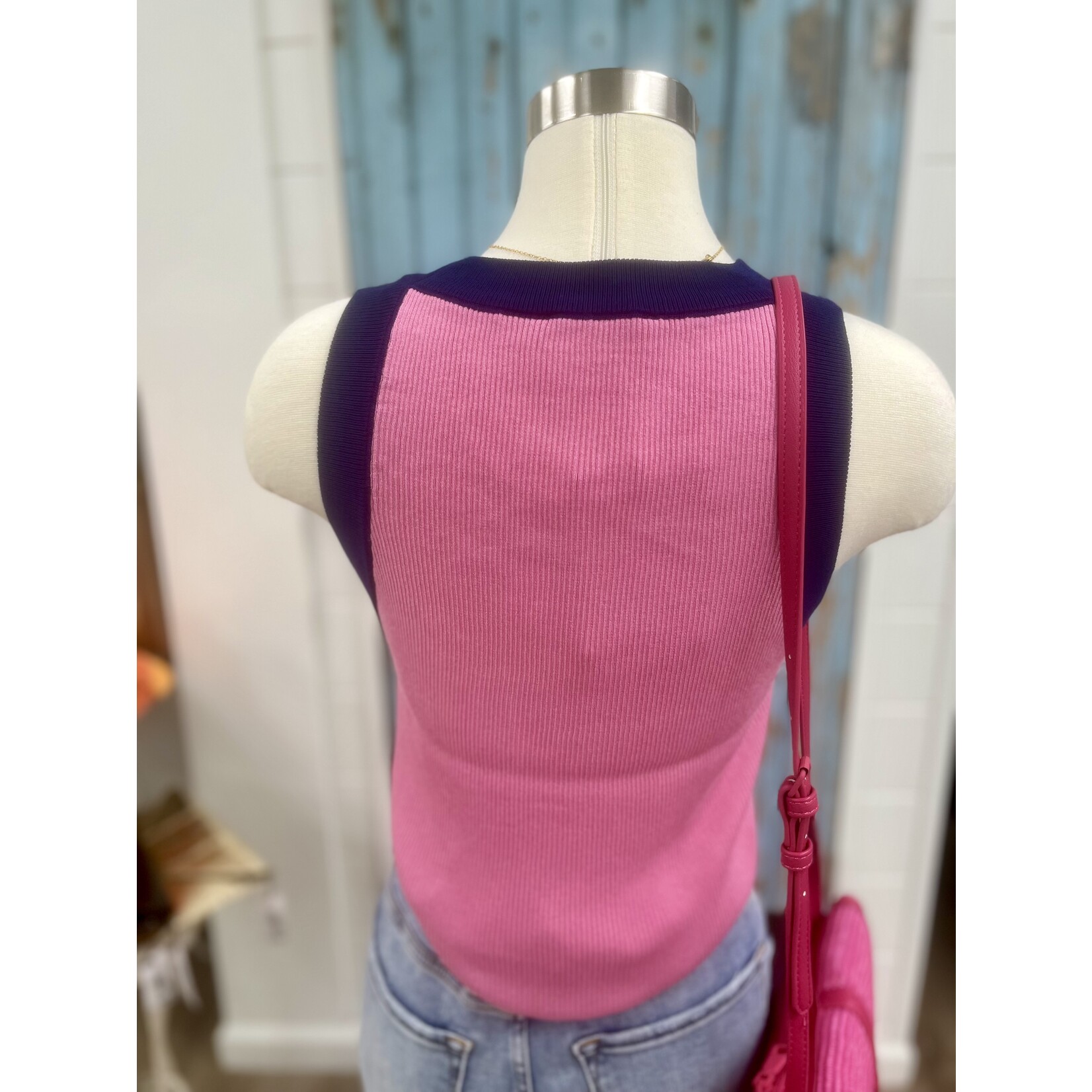 Compania Fantastica CF Pink & Navy Tank