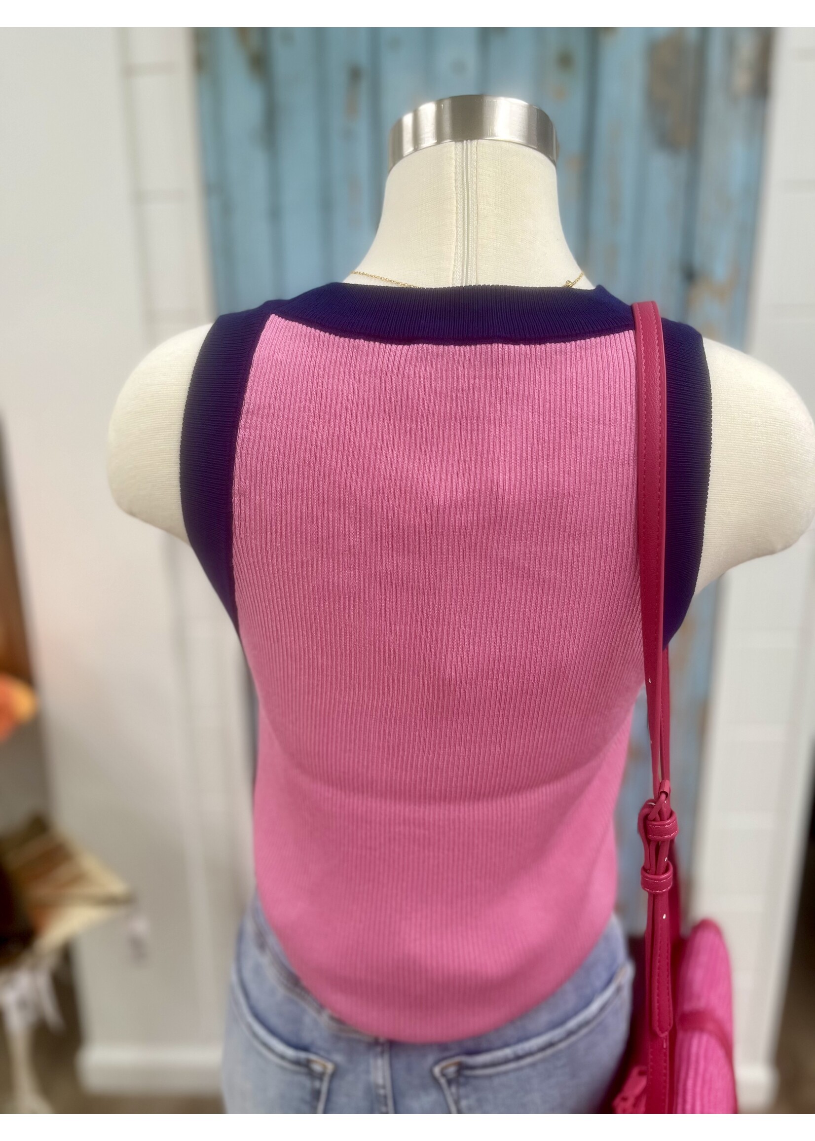 Compania Fantastica CF Pink & Navy Tank