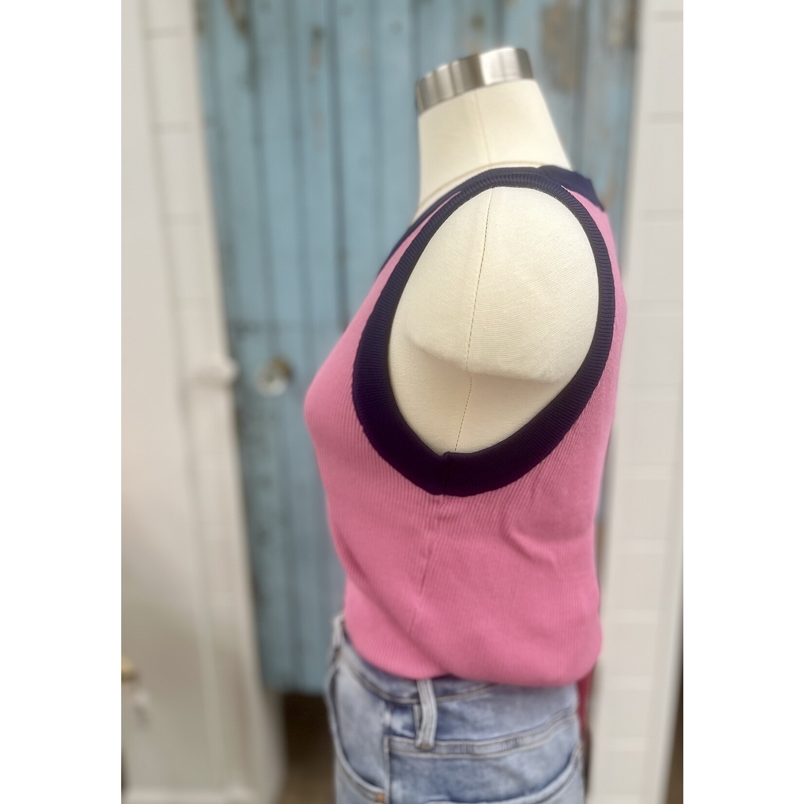 Compania Fantastica CF Pink & Navy Tank