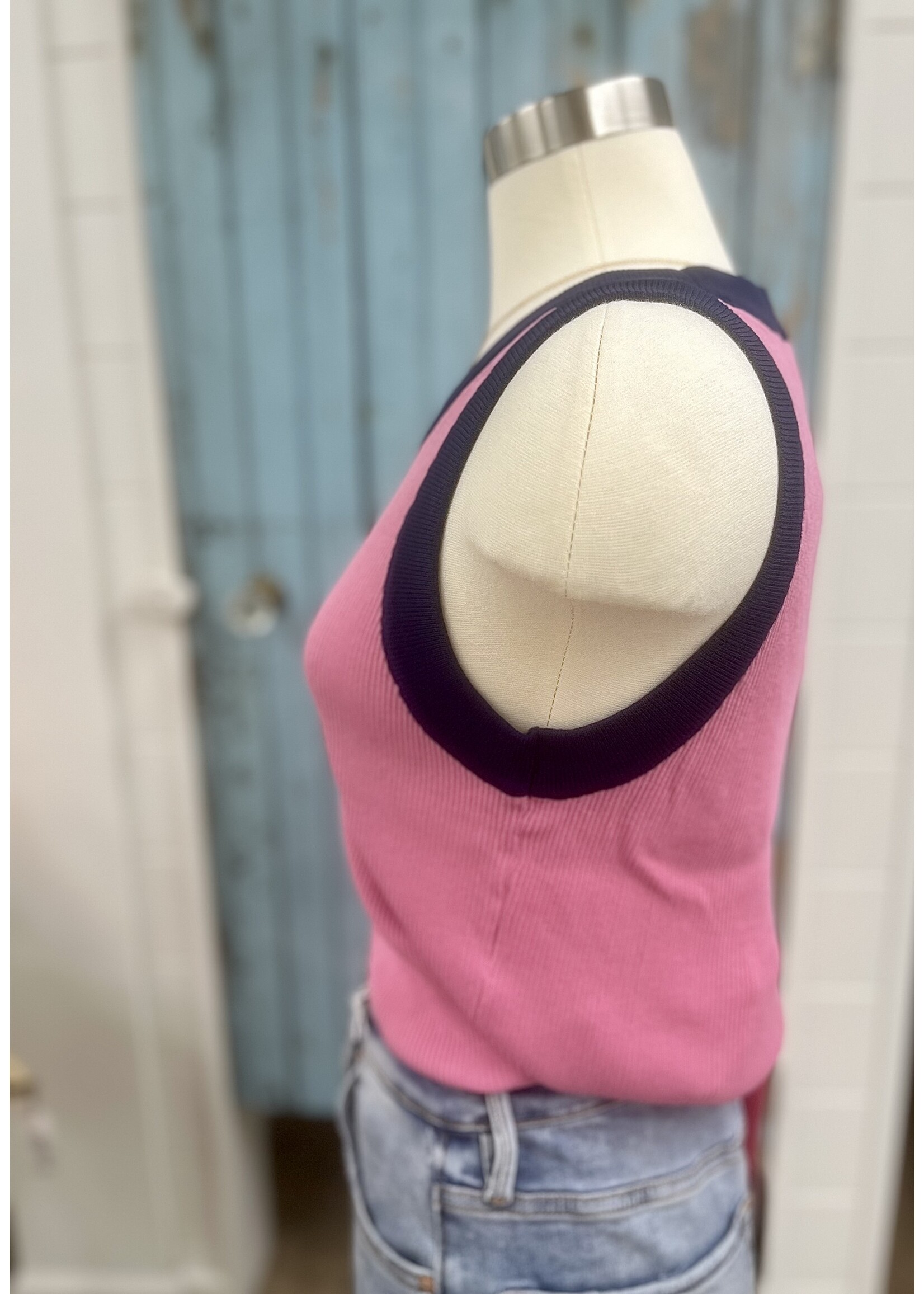 Compania Fantastica CF Pink & Navy Tank