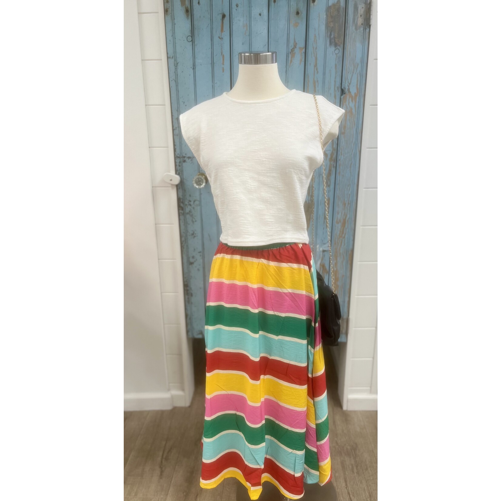 Compania Fantastica CF rainbow stripe skirt