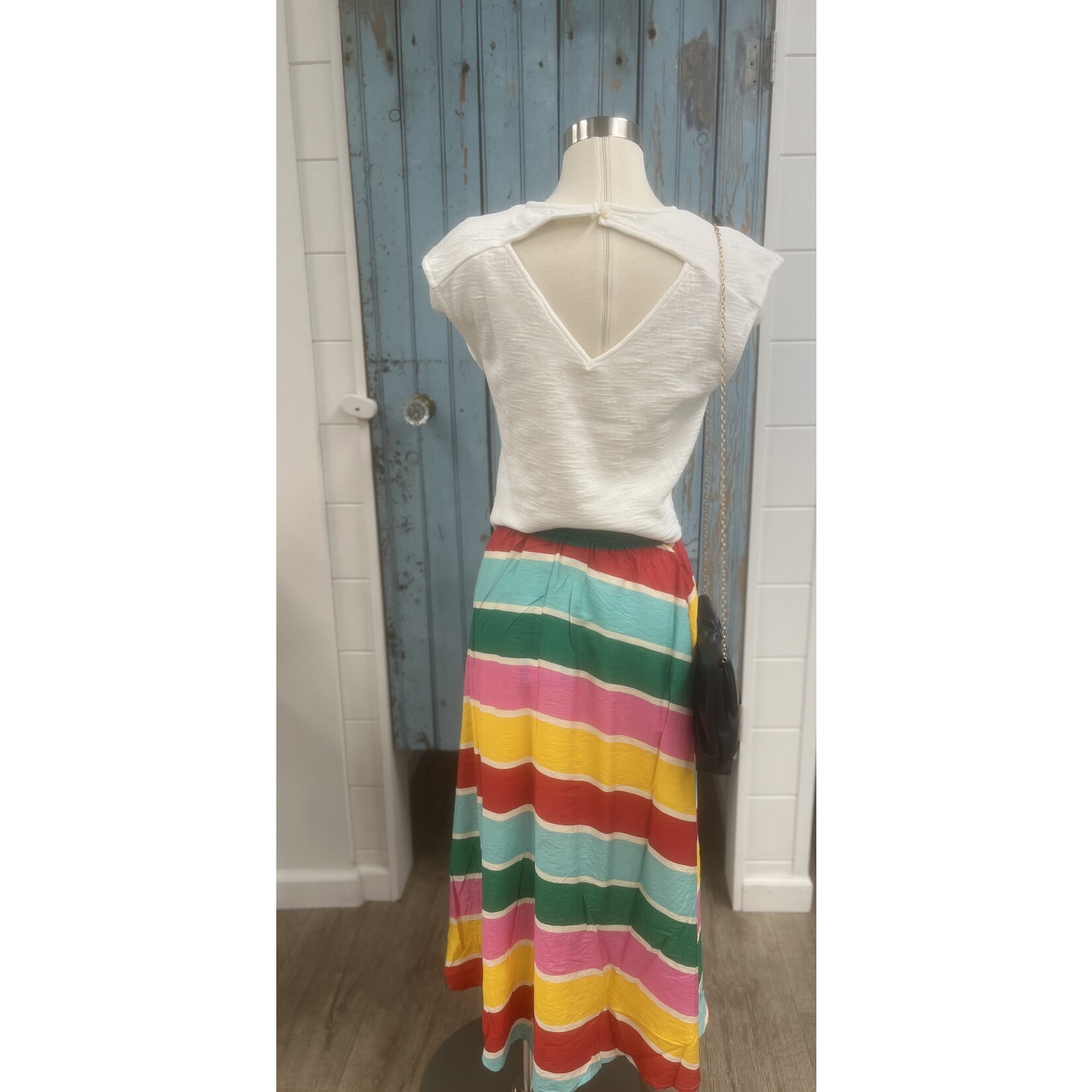 Compania Fantastica CF rainbow stripe skirt