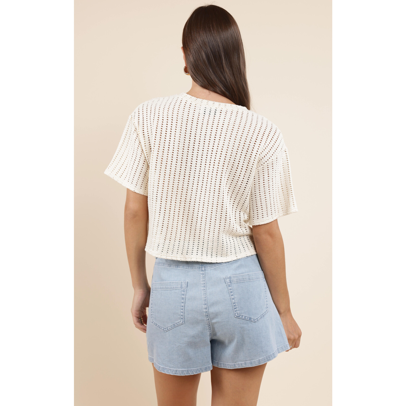 Sadie Sage SS Open Knit Top