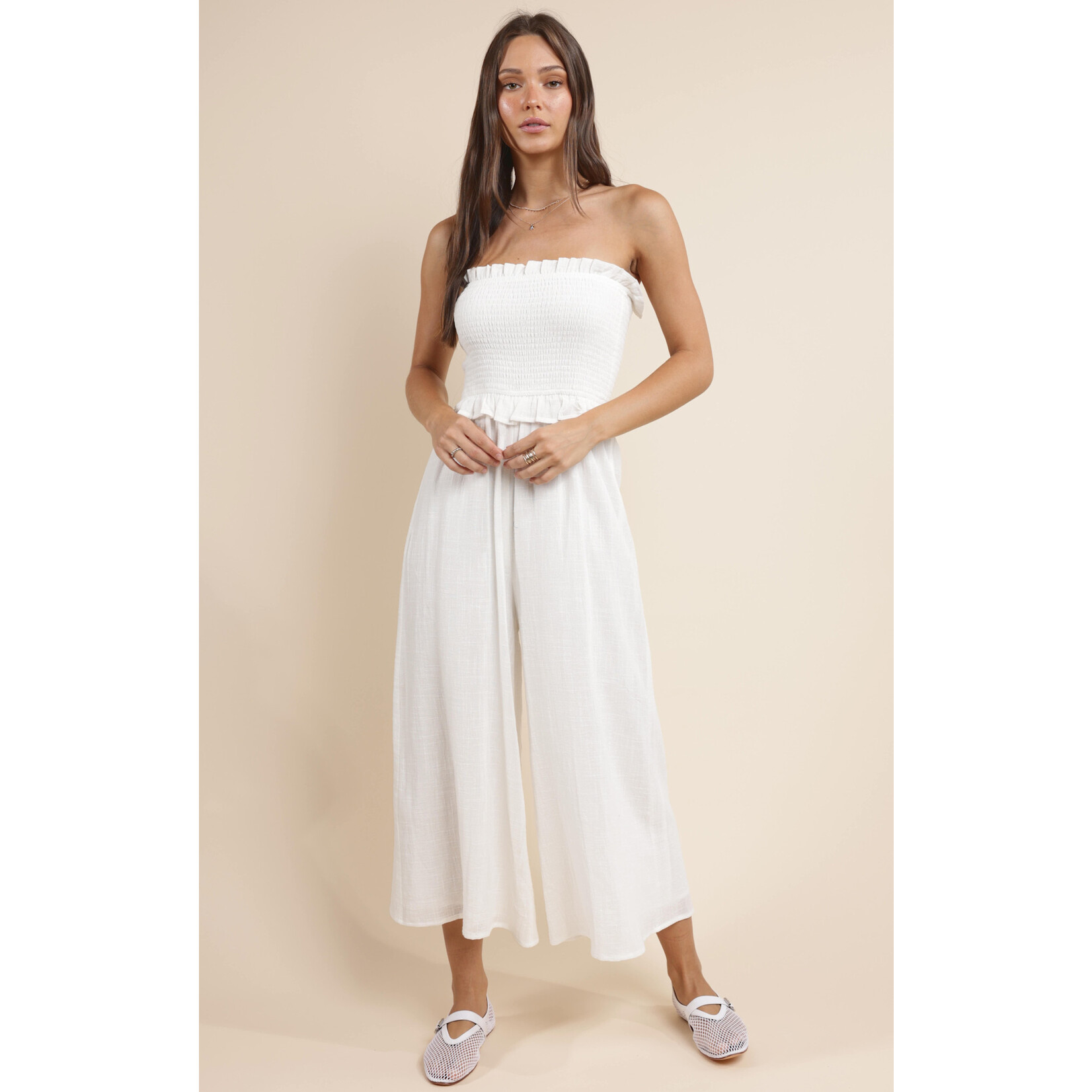 Sadie Sage SS Smocked Bodice Jumpsuit