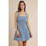 Sage The Label Crosshatched Denim Mini Dress