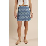 Sage The Label Crosshatched Denim Mini Skirt