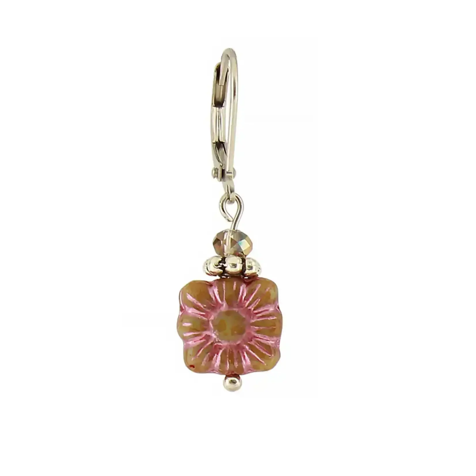 Baked Beads BB Glass Zinnia Bead Earring