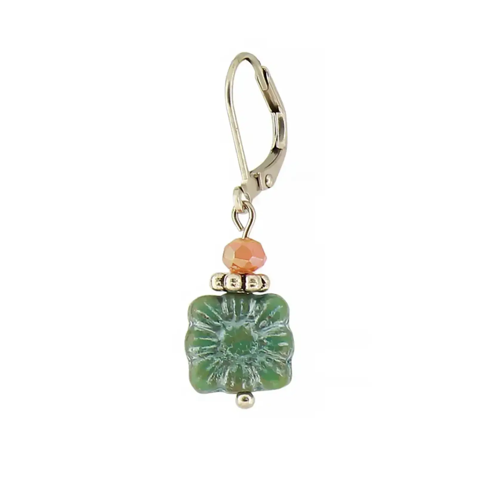 Baked Beads BB Glass Zinnia Bead Earring
