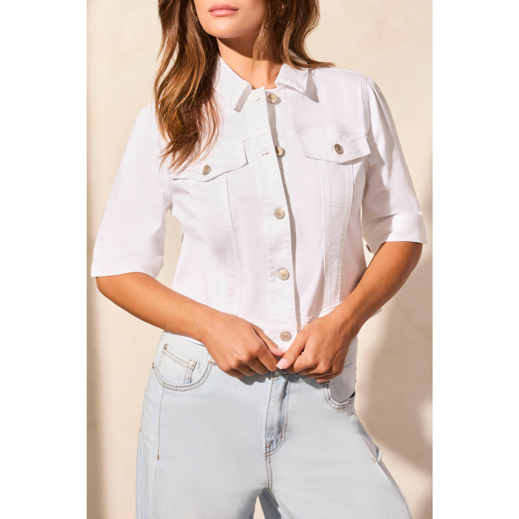 Tribal T White Elbow Sleeve Jacket