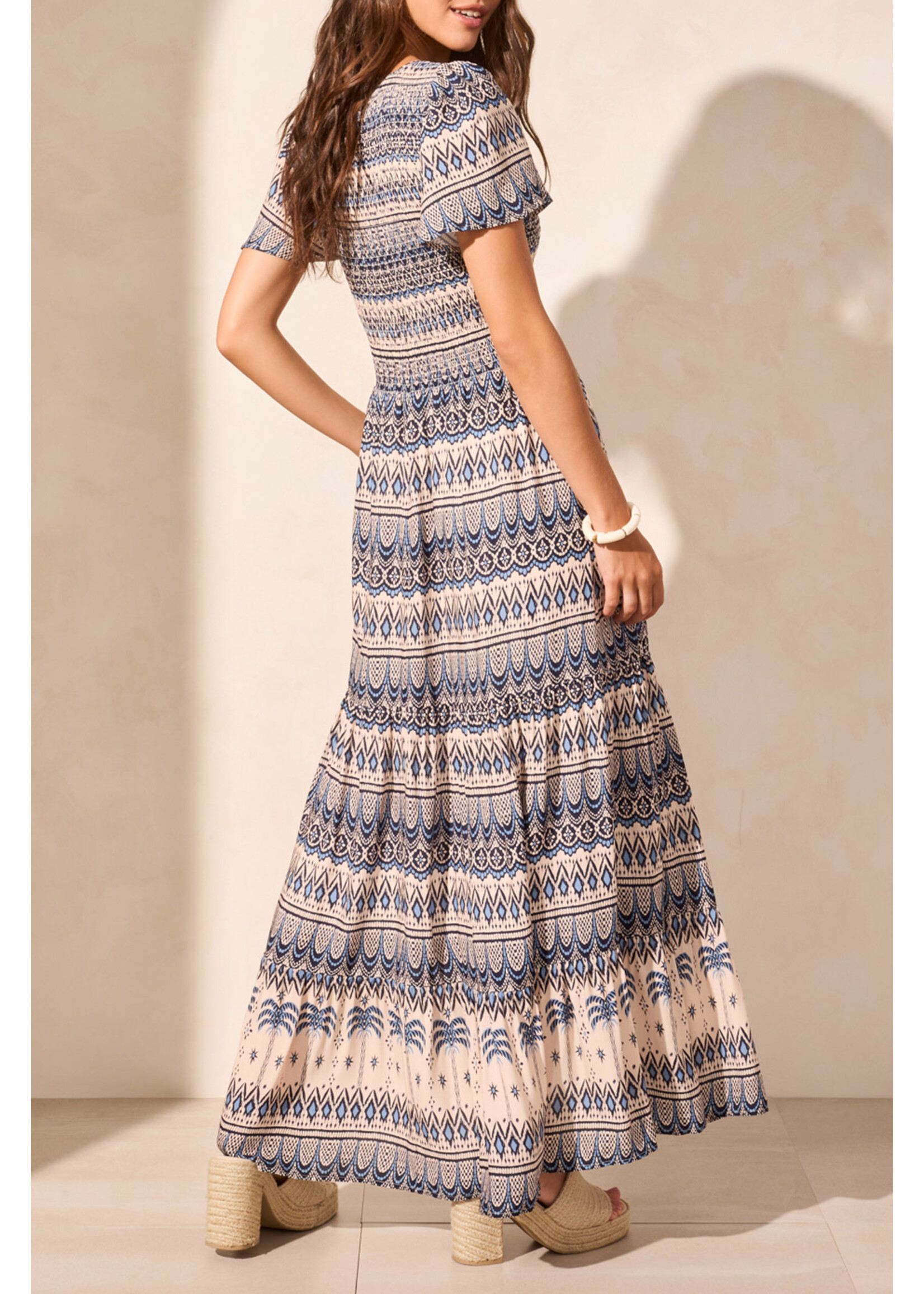 Tribal T Scuba Blue Printed Maxi