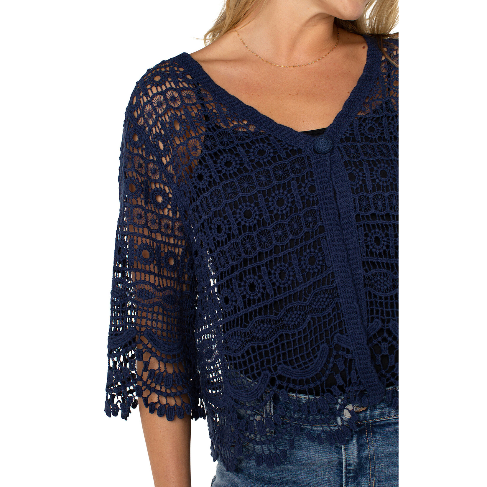 Liverpool LP Short Slv Lace Balero