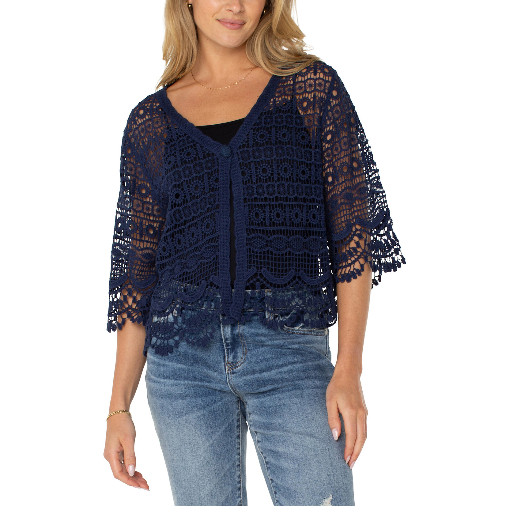 Liverpool LP Short Slv Lace Balero