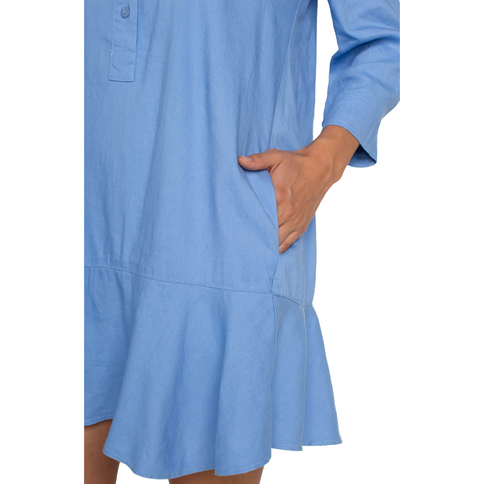 Liverpool LP Shirt Dress with Flounce Hem
