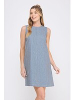 Allie Rose Navy Striped Shift Dress