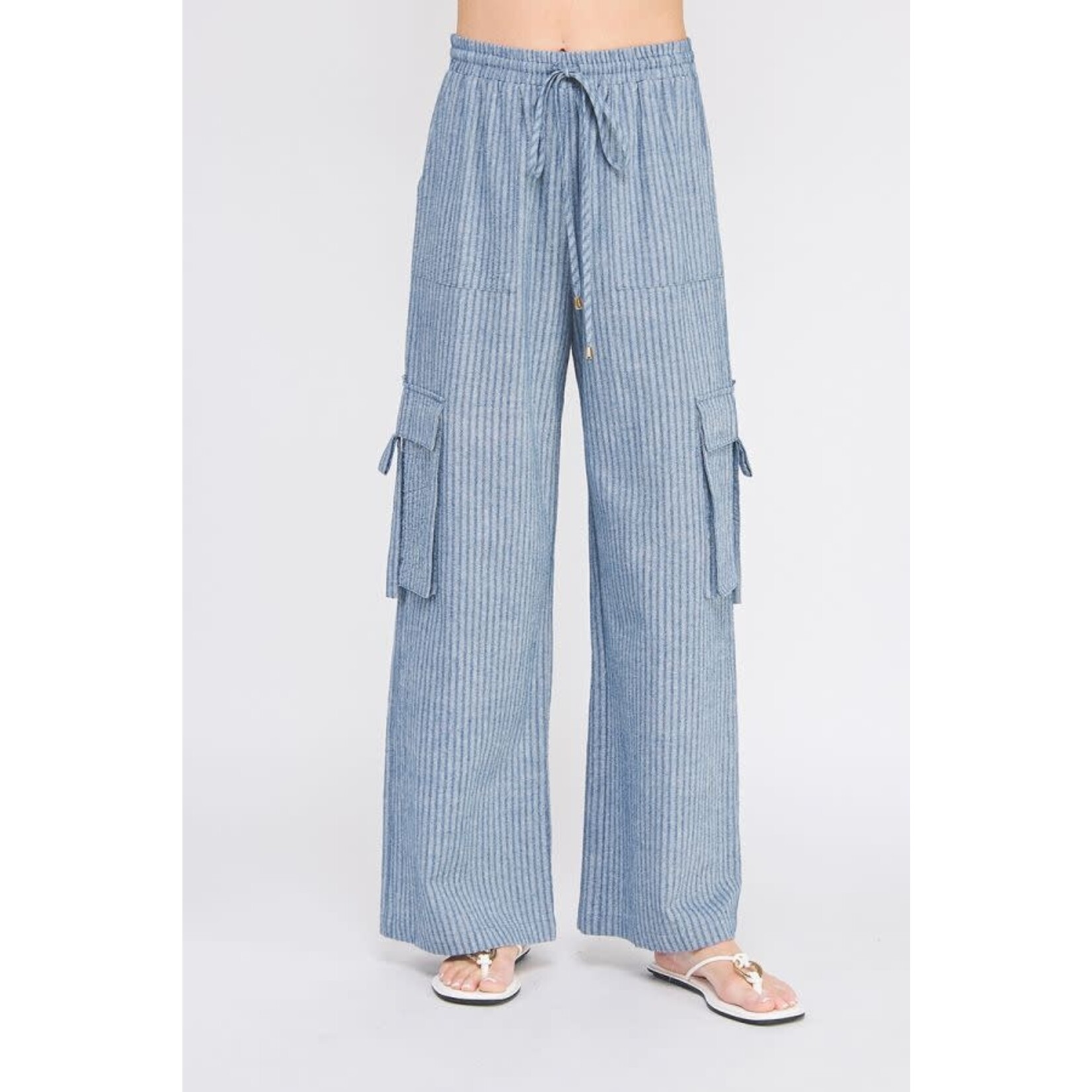 Allie Rose AR Striped Tie Waist Pant