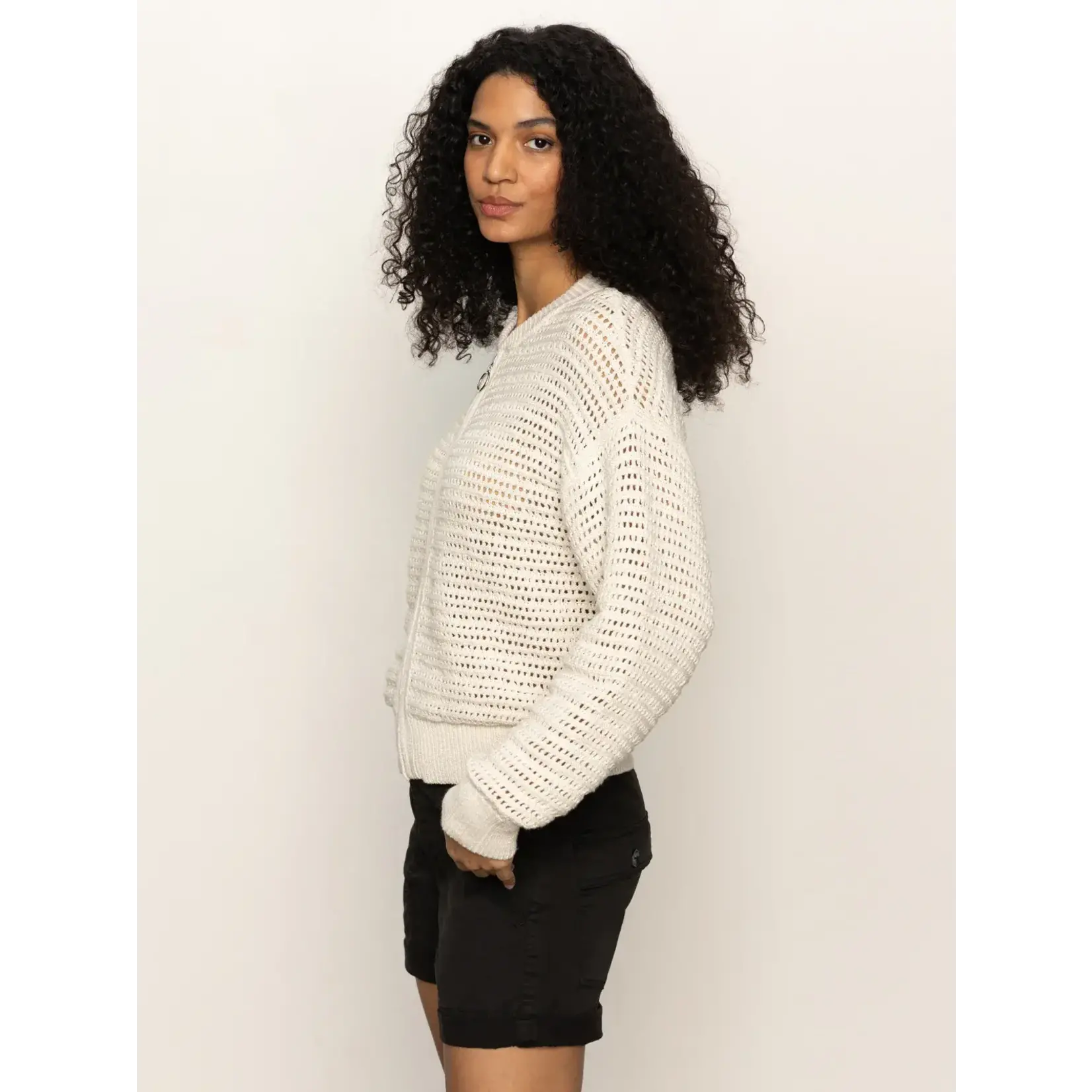 Sanctuary S Open Knit Bomber