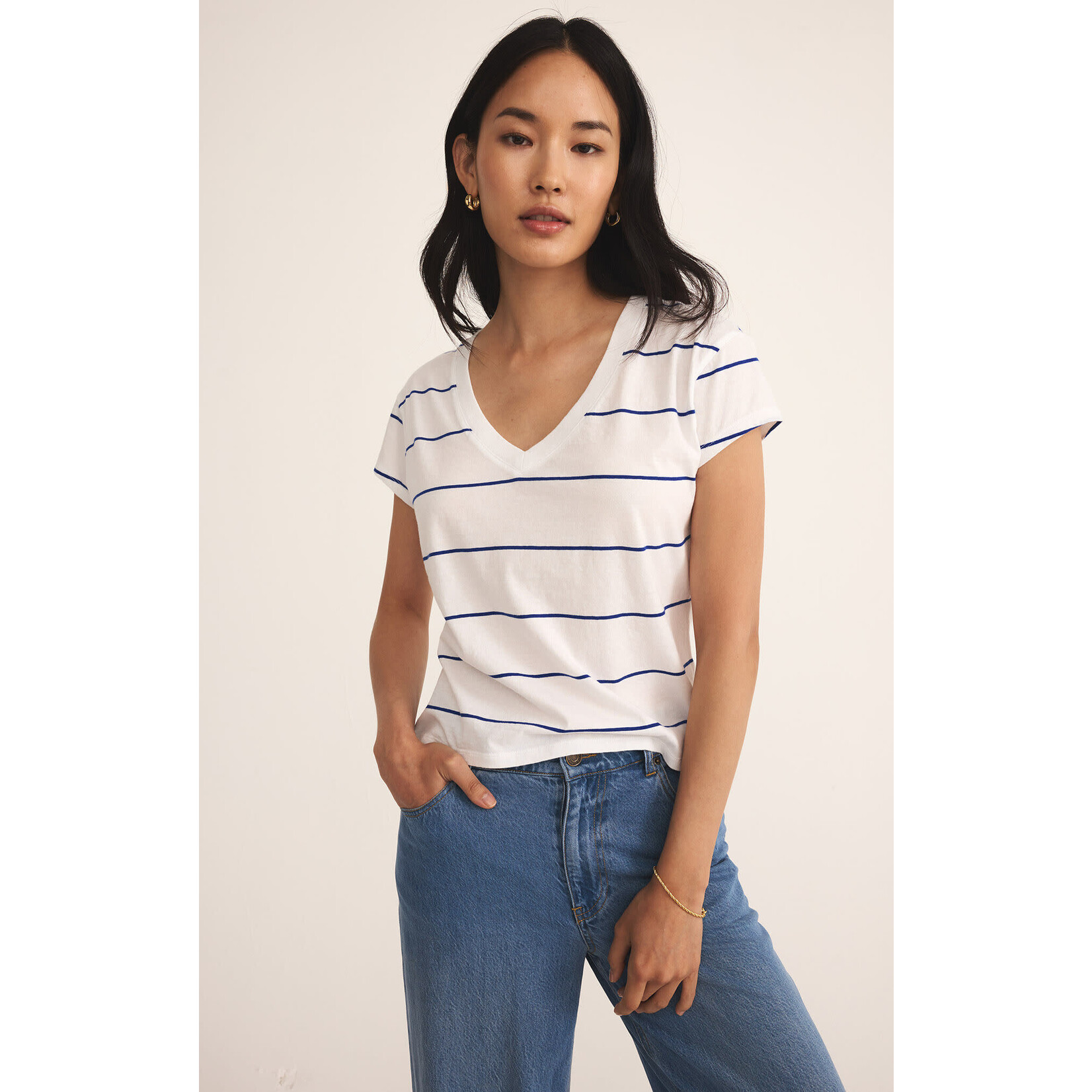 Z Supply ZS Striped Modern V-Neck