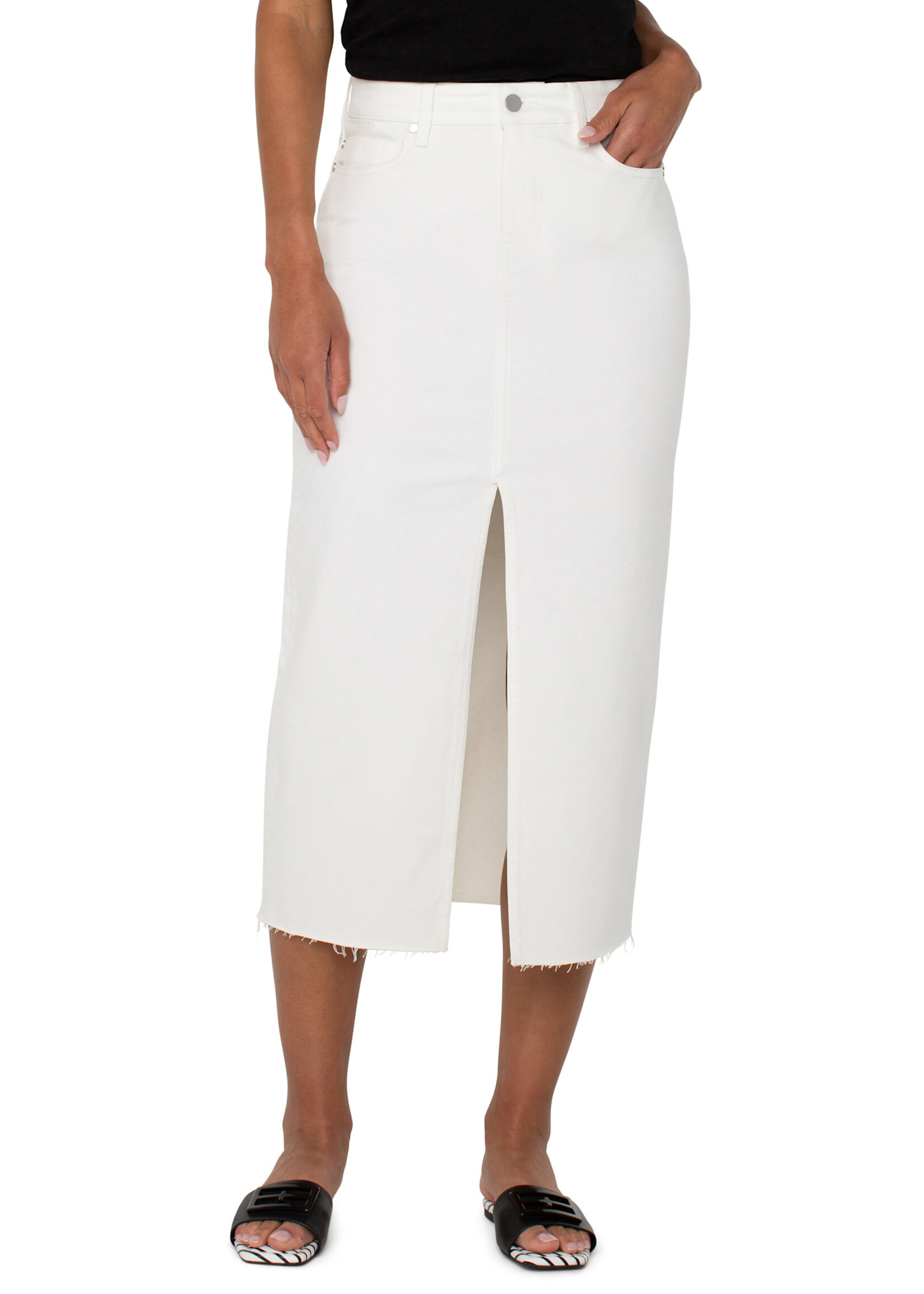 Liverpool LP White Front Slit Maxi