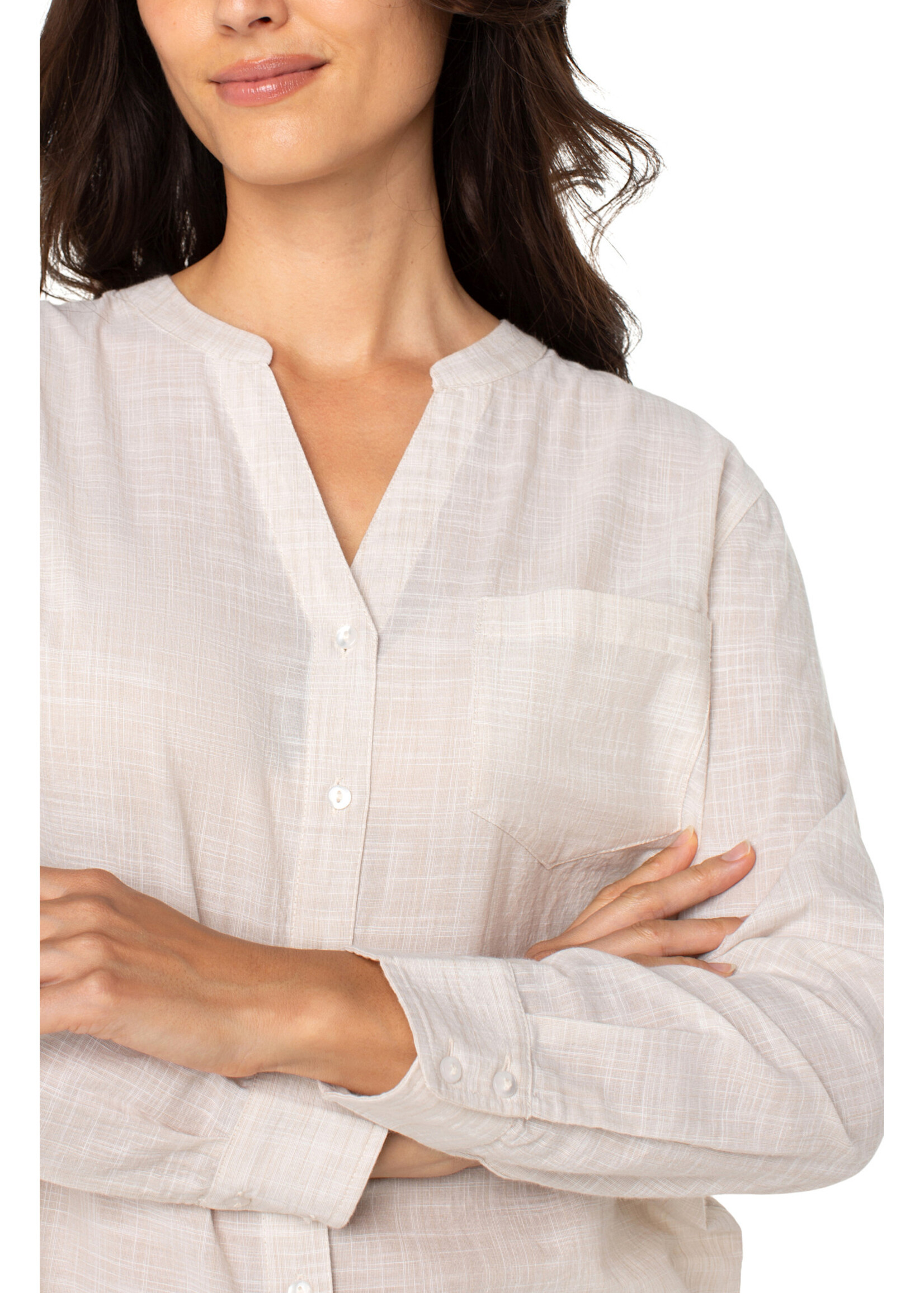 Liverpool LP Banded Collarless Top