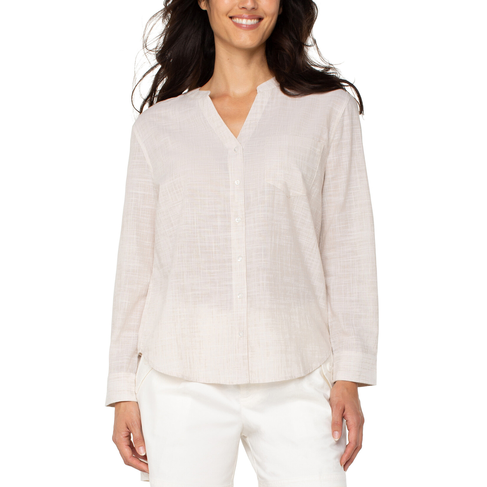 Liverpool LP Banded Collarless Top