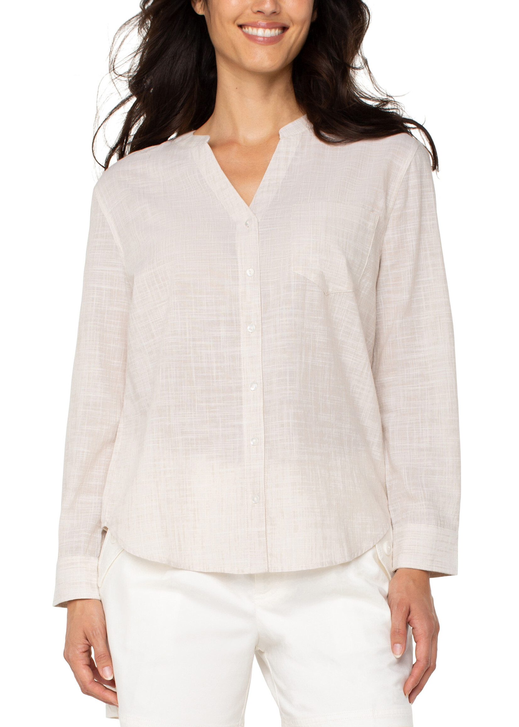 Liverpool LP Banded Collarless Top