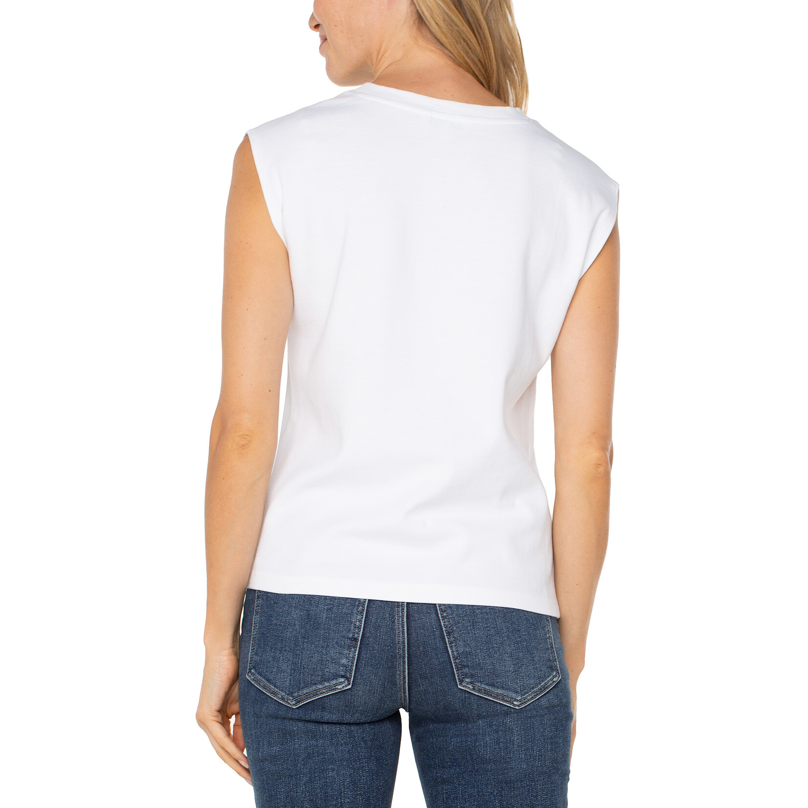 Liverpool LP White Cap Slv Top