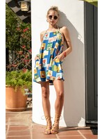 Illa Illa Printed Halter Mini Dress