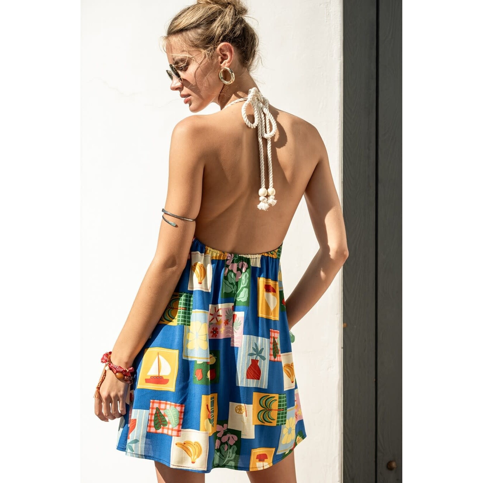 Illa Illa Illa Printed Halter Mini Dress