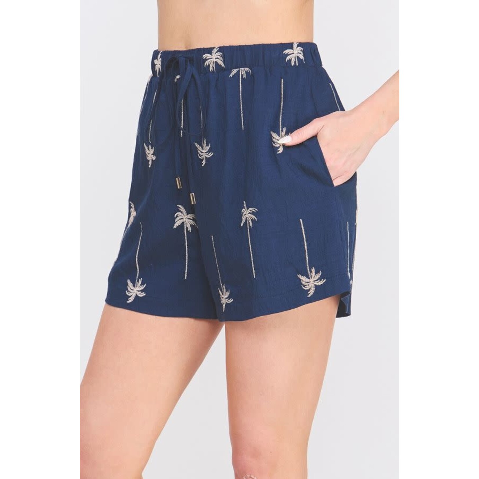 Allie Rose AR Embroidered Tie Shorts