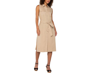 L'Or Waist tuck shirt dress カーキブラウン L´Or Waist tuck shirt dress(khaki brown)