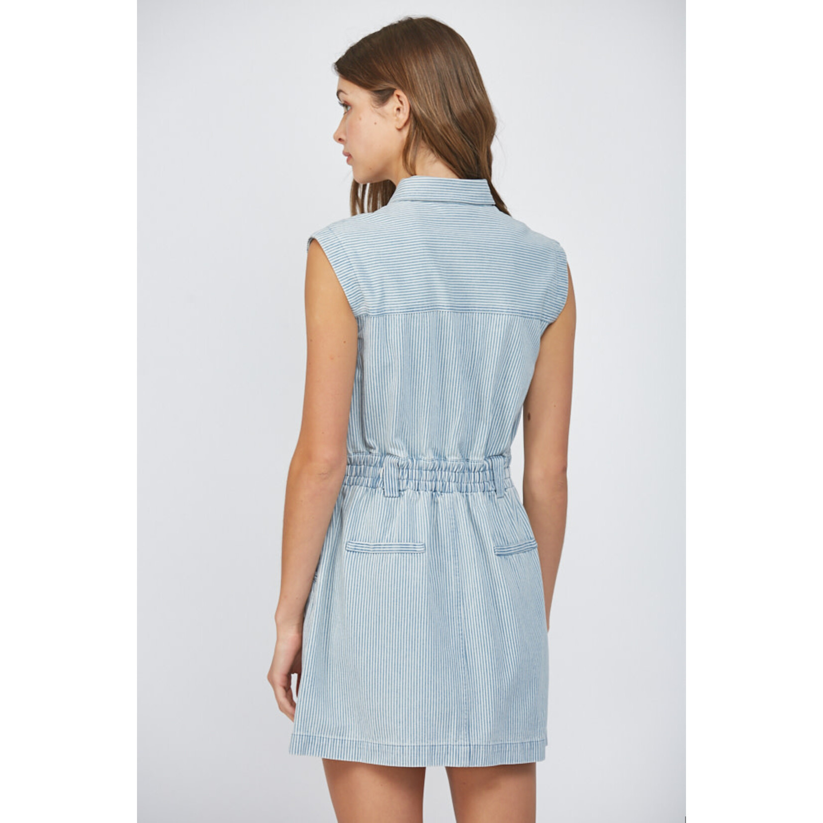 Fate F Striped Denim Dress