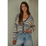 By together Alder Navy Striped Cardigan