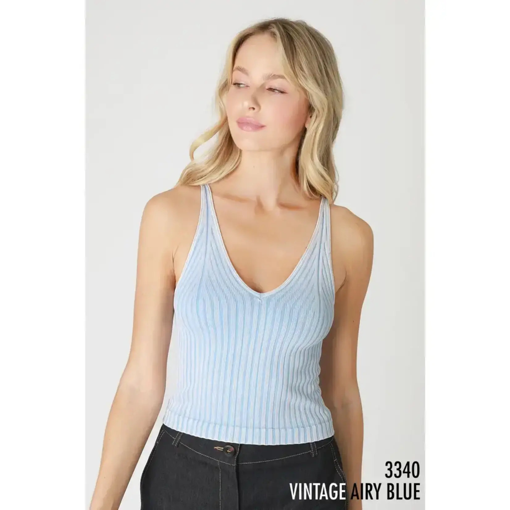 Nikibiki NB Vintage Ribbed V-neck Top