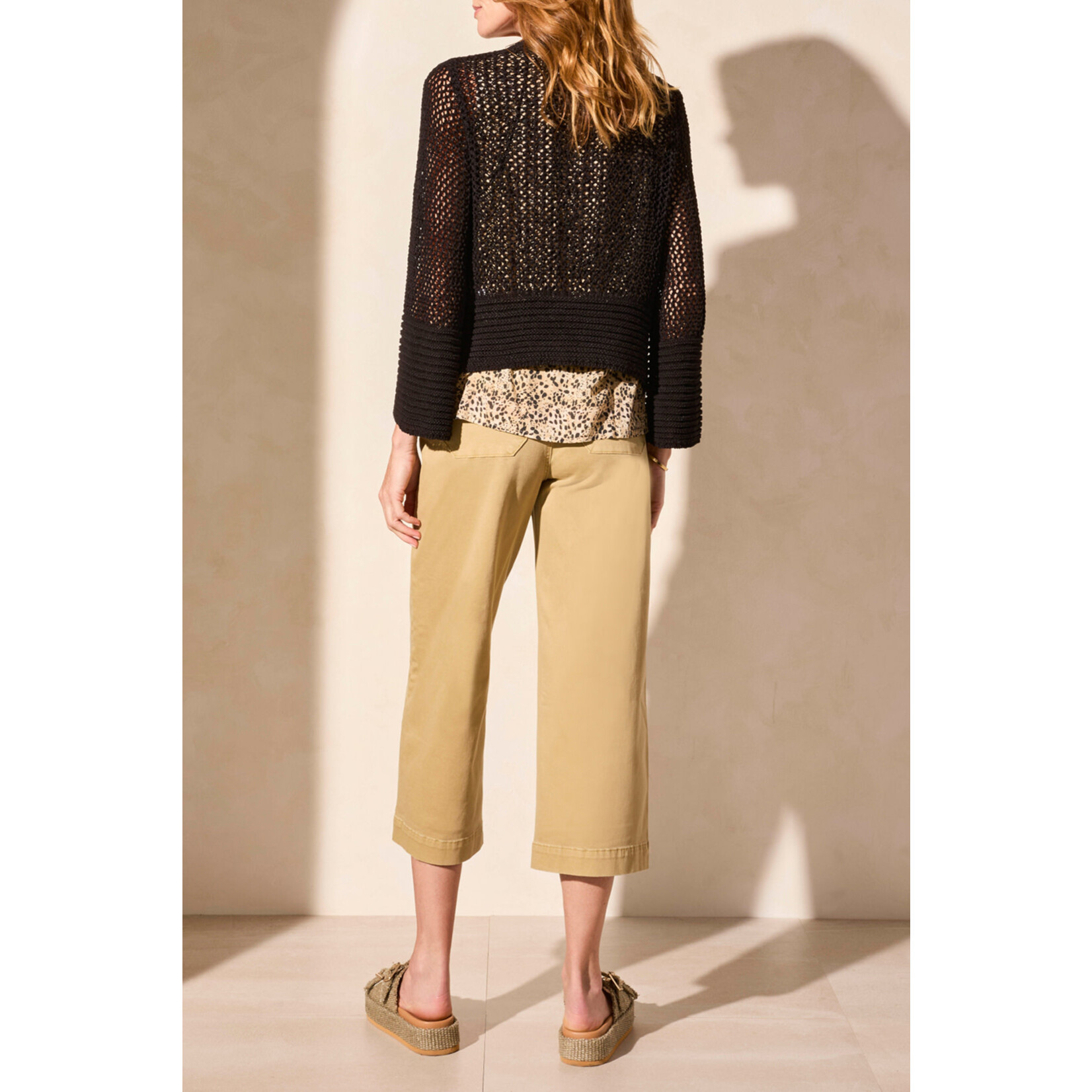 Tribal T Bell Sleeve Open Stitch Cardigan