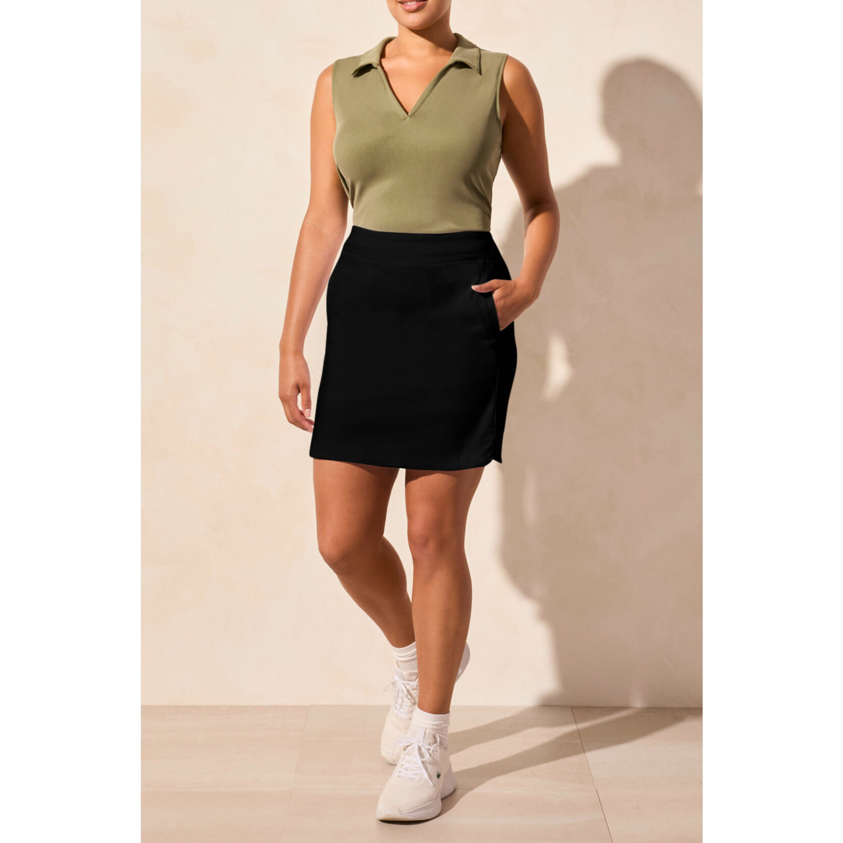 Tribal T Pull on Skort Rounded Slits