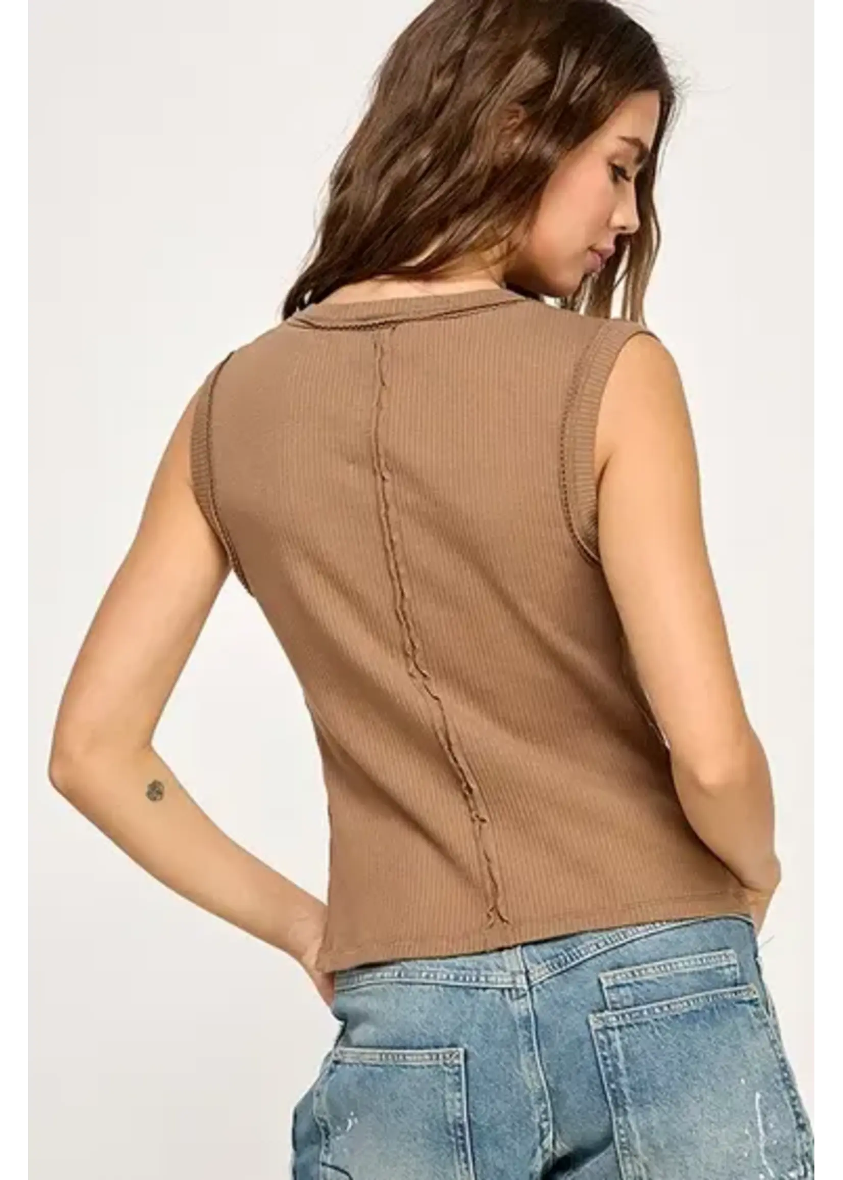 Miss Love ML Button Down Top