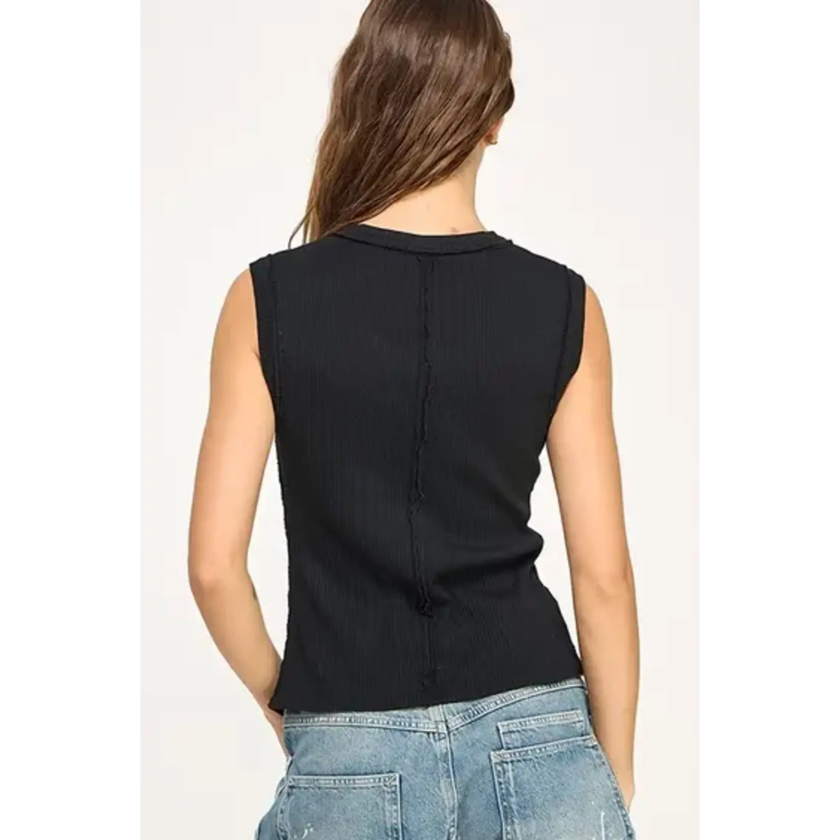Miss Love ML Button Down Top