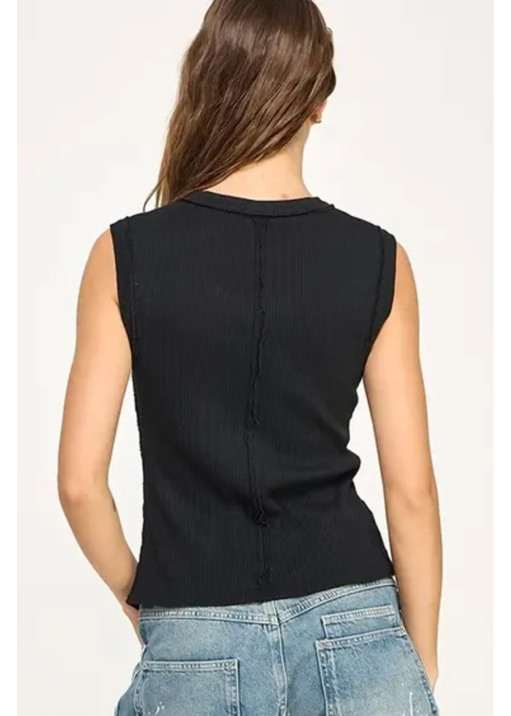 Miss Love ML Button Down Top