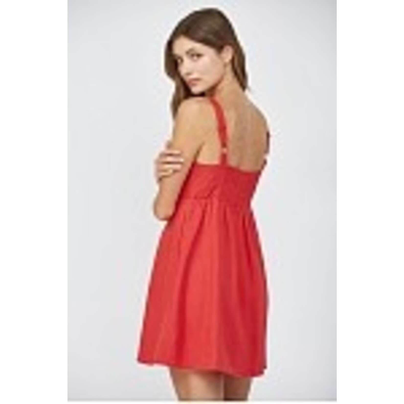 Fate F Linen Blend Front Bow Dress