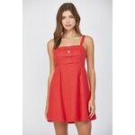Fate Linen Blend Front Bow Dress