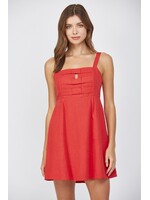Fate Linen Blend Front Bow Dress