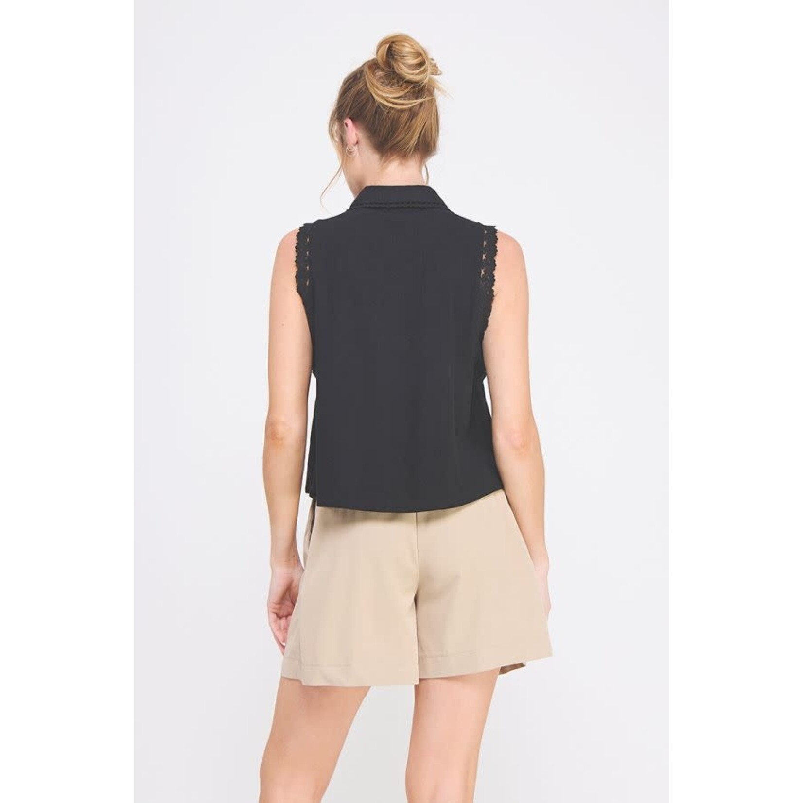 Allie Rose AR laced Slv  Button Down