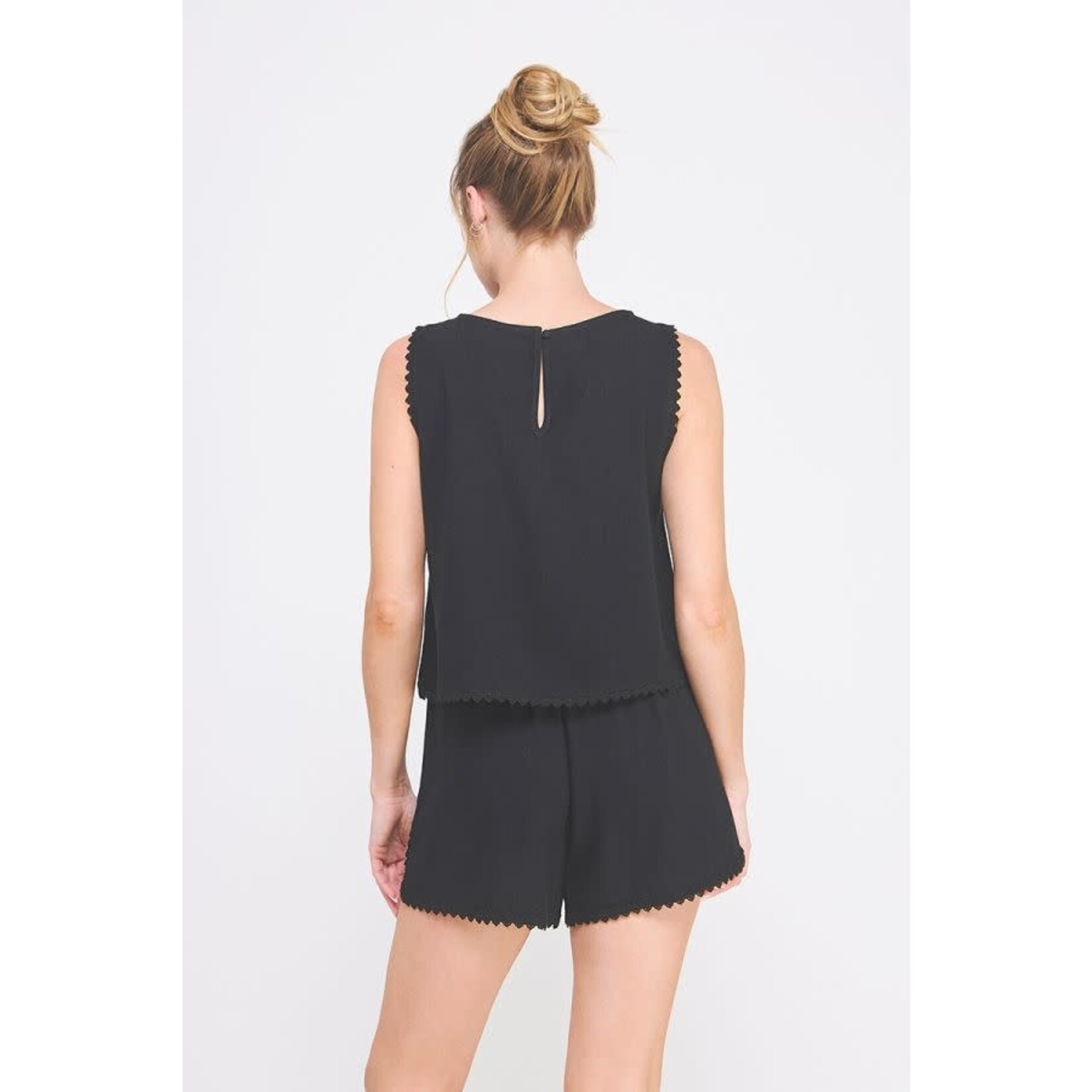 Allie Rose AR Scalloped Sleeve Top