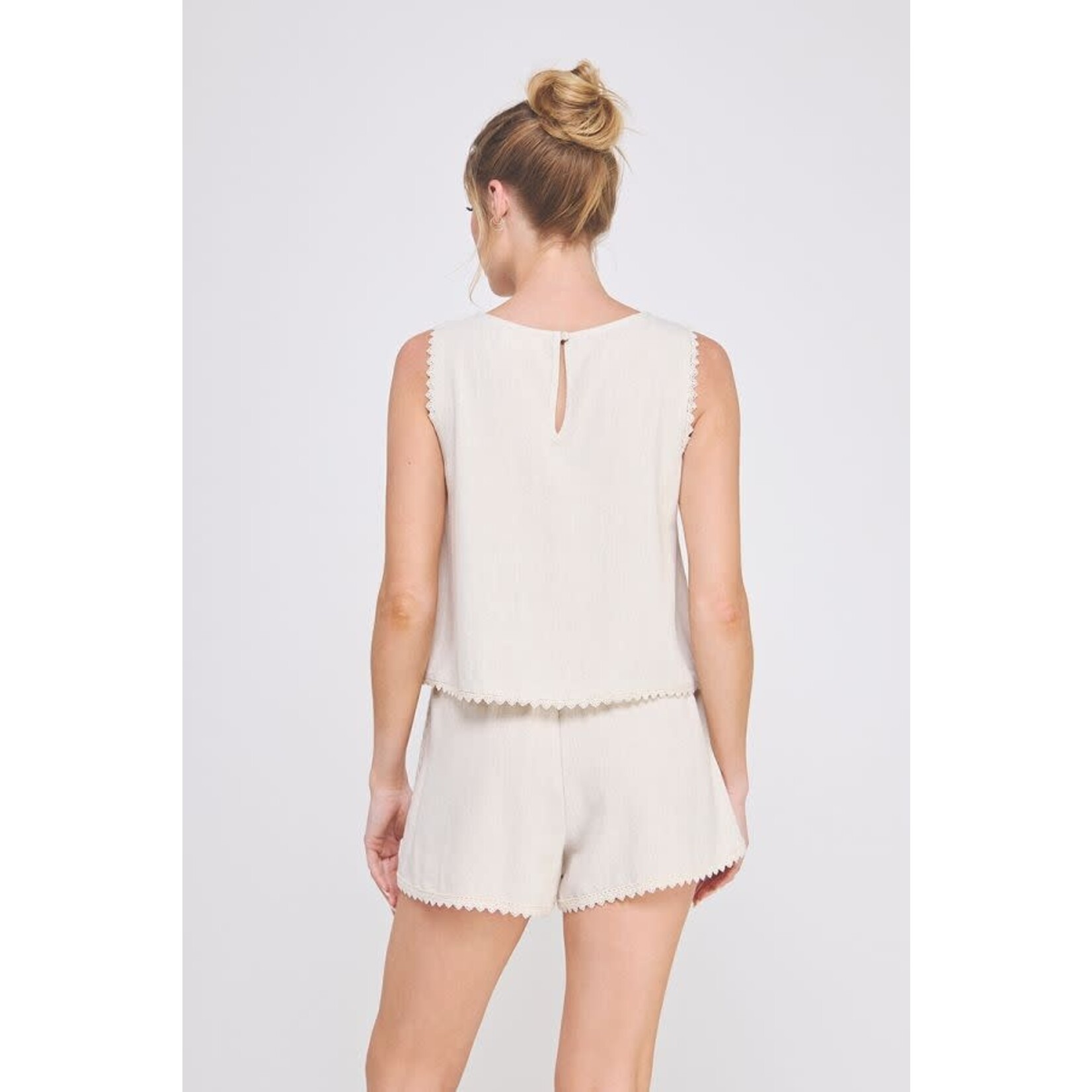 Allie Rose AR Scalloped Sleeve Top