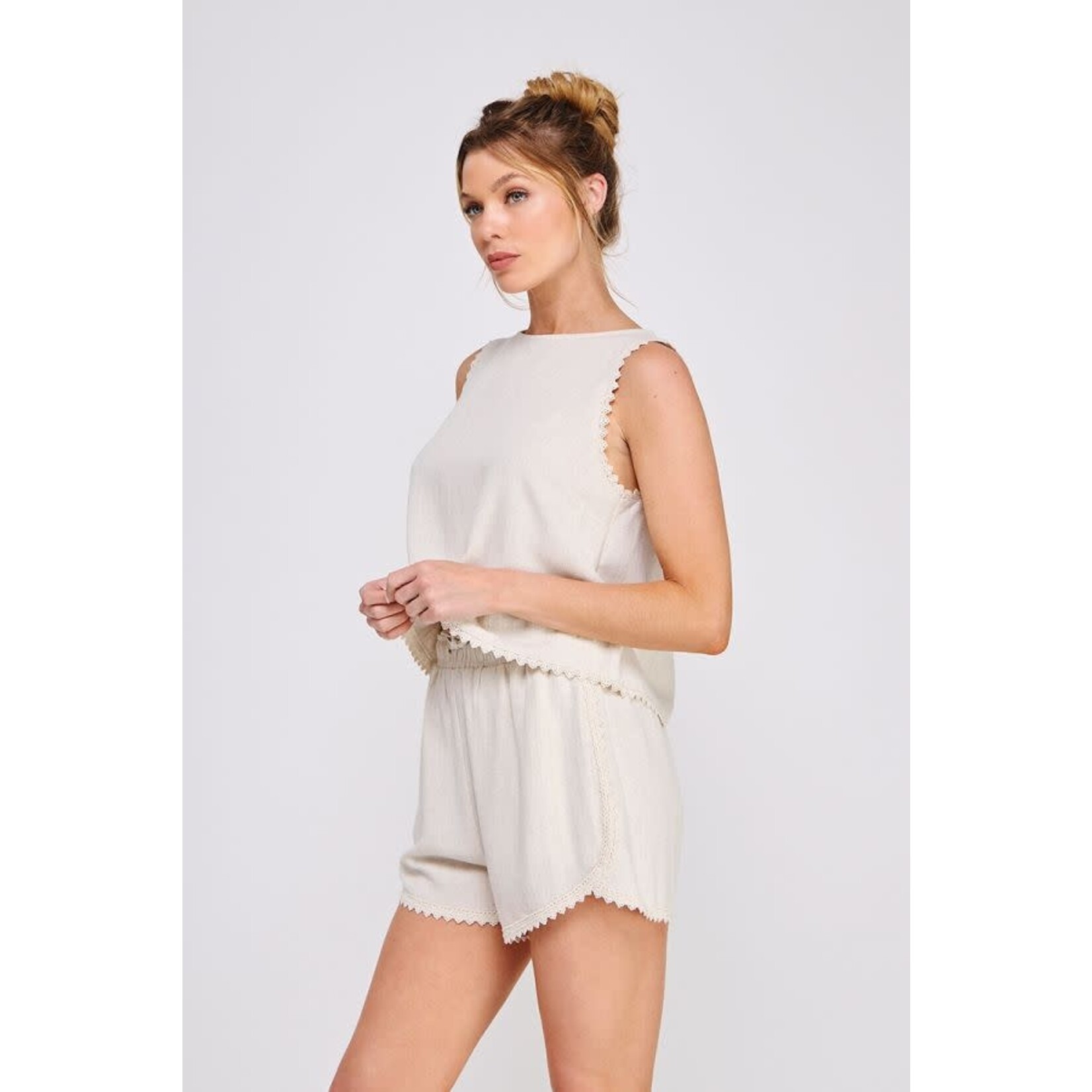 Allie Rose AR Scalloped Sleeve Top