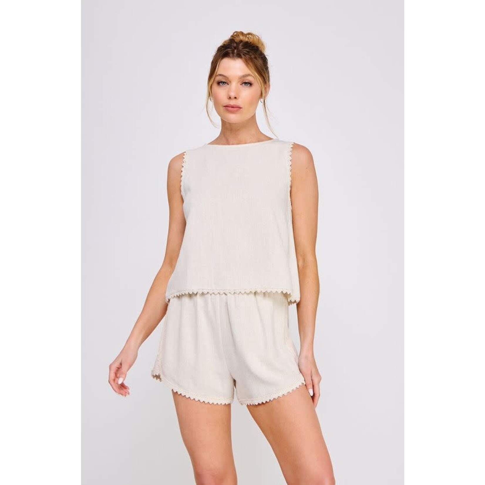 Allie Rose AR Scalloped Sleeve Top